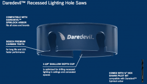 Bosch Daredevil Carbide recessed lighting Hole Saws
