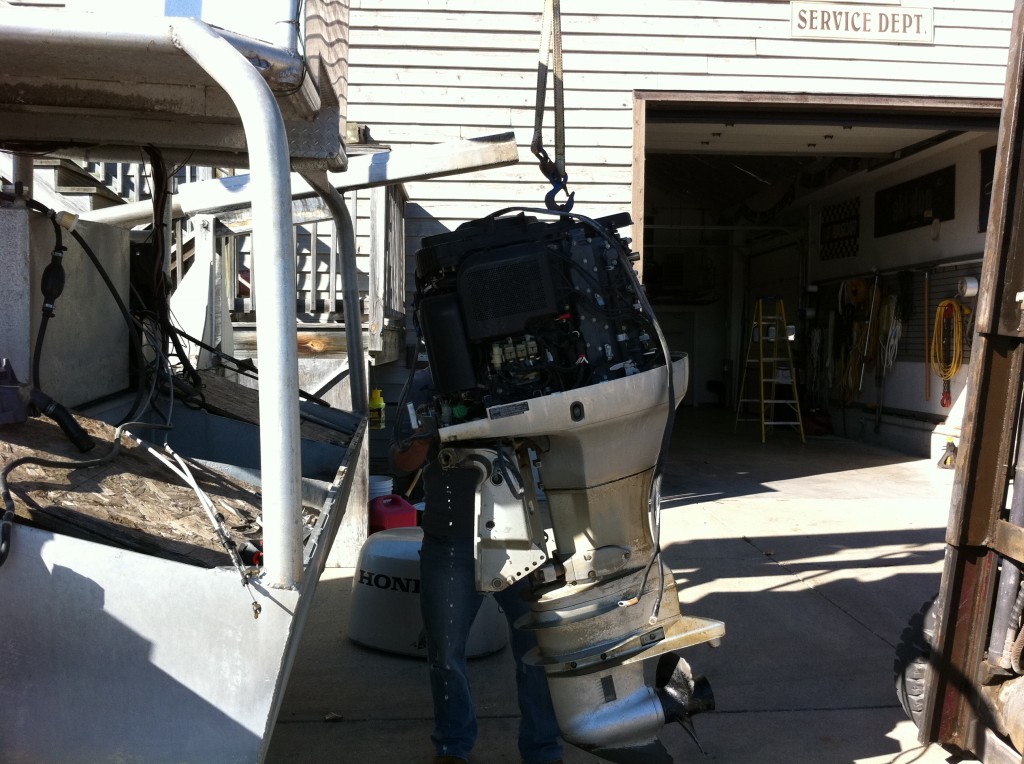 Boat engine barge