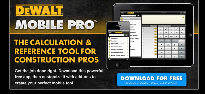 DeWALT Mobile Pro app for - Tools In Action - Power Tool Reviews