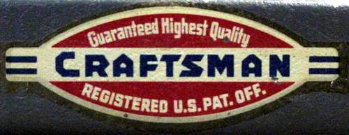 Craftsman Tools vintage style 40's decal 5-1/8" for tool box 2for1 
