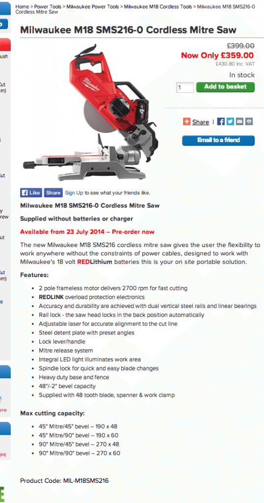 Cordless miter m18