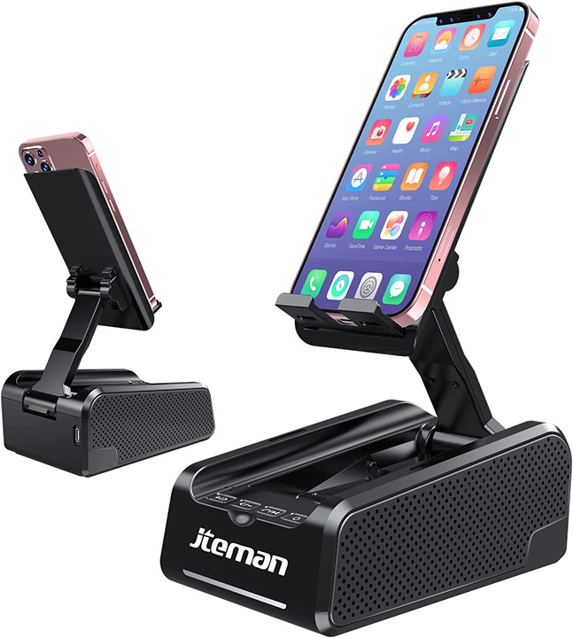 2023 Father's Day Gift Guide Item #11 Cell Phone Stand with Bluetooth Speaker
