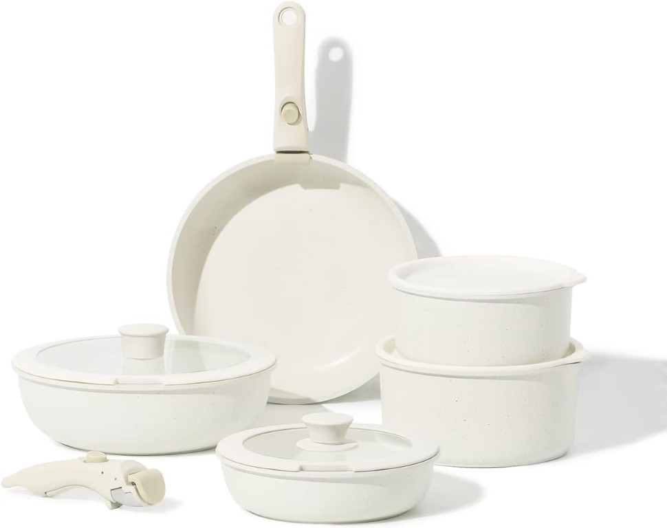 RV Kitchen Essentials: space-saving pots and pans with removeable handles