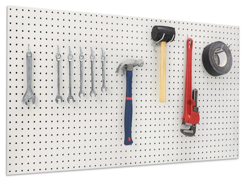 Pegboard wall storage for tools