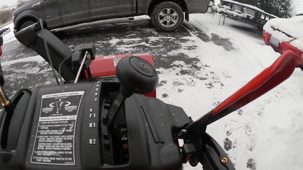 Control panel on the Craftsman 28 inch Quiet snow blower