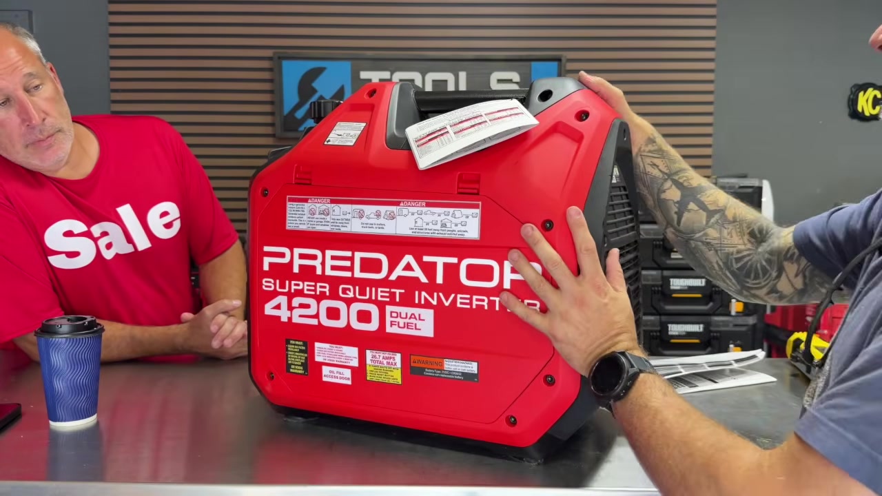 Side of the Predator 4200 Super Quiet Inverter showing the 4200 branding