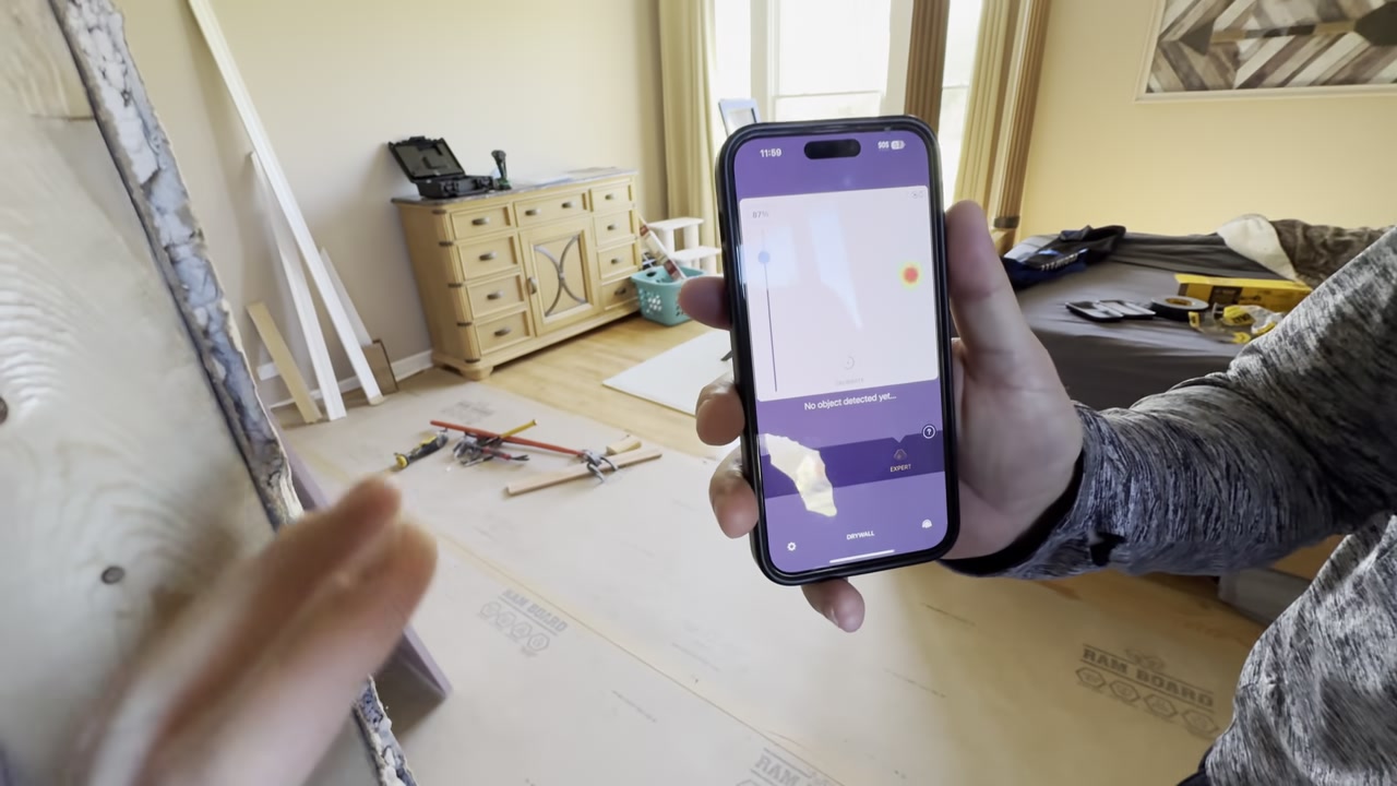 Comparing a Walabot scan with the pipes and wires inside an open wall