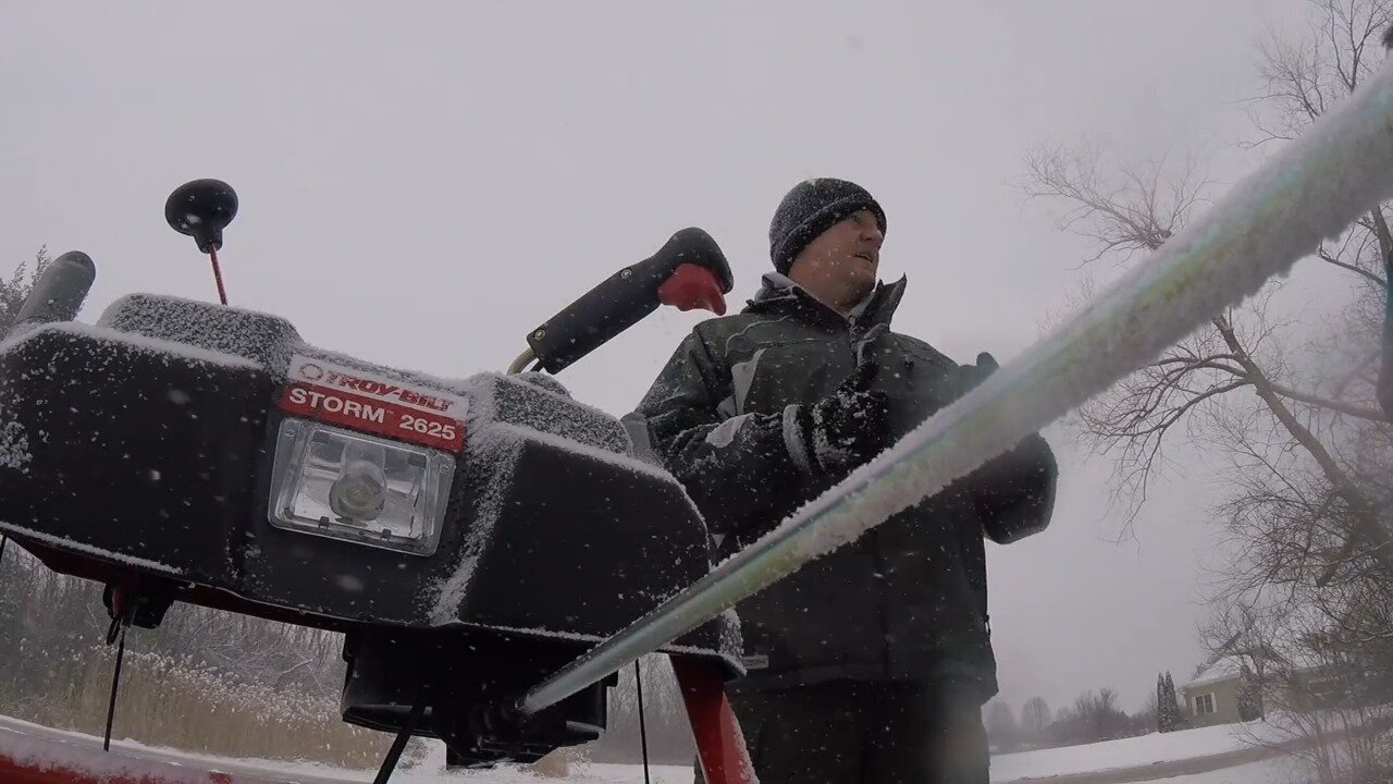 Chute and controls of the Troy Bilt Storm Tracker 2690 XP