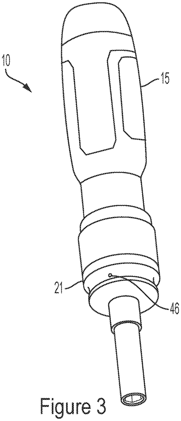 Patent drawing of a bi-directional screwdriver from U.S. Patent No. 12,766,675, drawing sheet 3 (FIG. 3)