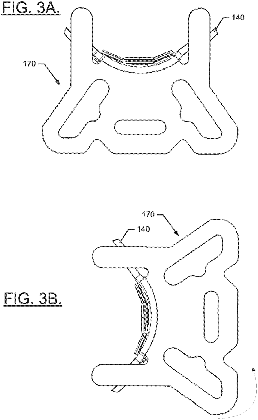 Patent drawing of a measuring tape blade from U.S. Patent No. 12,768,631, drawing sheet 2 (FIGS. 3A and 3B)